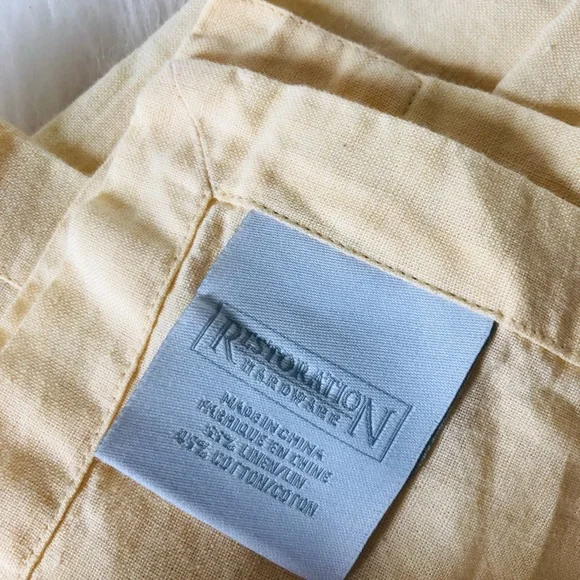 Restoration Hardware Linen Shower Curtain Yellow - Picture 3 of 5